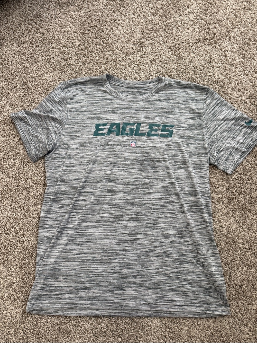 Nike Gray Heather Philadelphia Eagles Short-Sleeve Tee with Green Logo